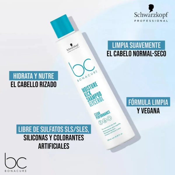 Shampoo Bonacure Moisture Kick Elasticidad Y Suavidad 250ml